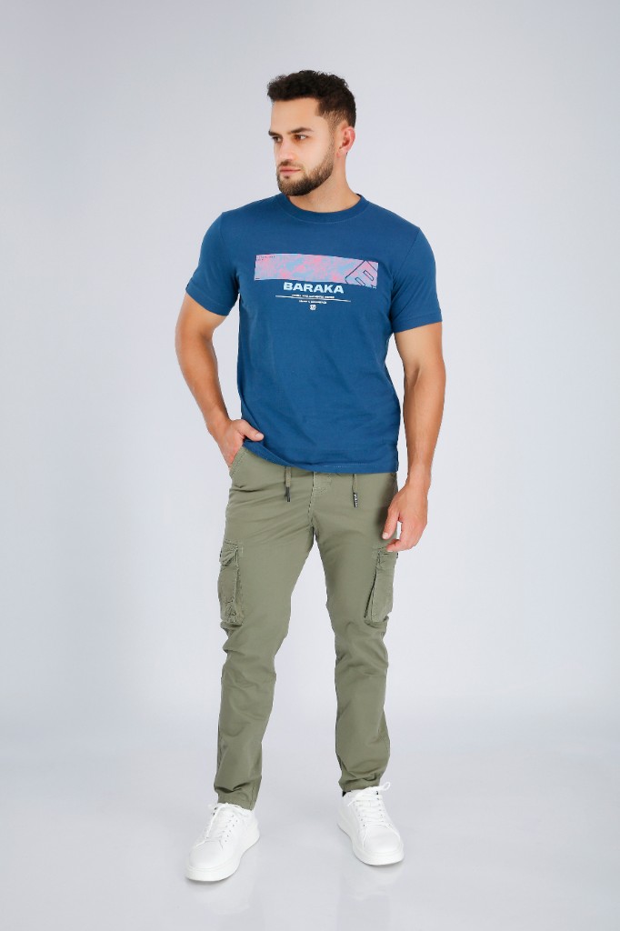 Jogger Cargo Bota Recta Verde Cemento