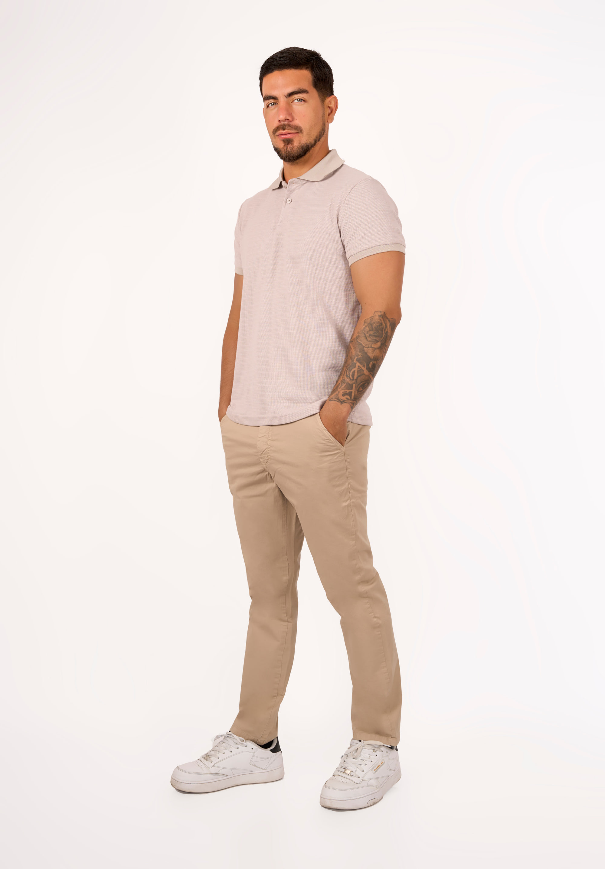 Pantalón Drill Moda Beige