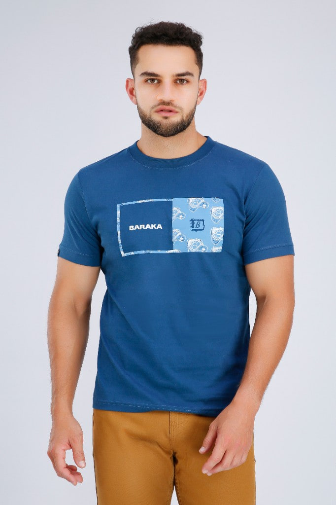 Polo Estampado Baraka Cobalto