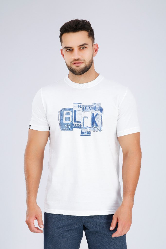 Polo Estampado Block Blanco
