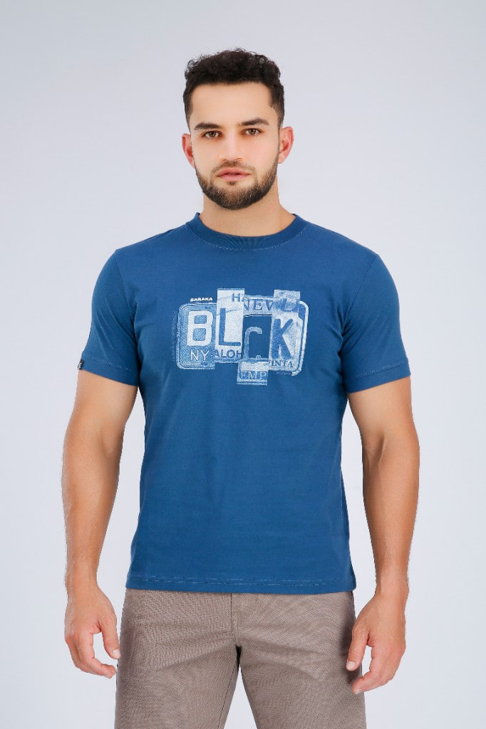 Polo Estampado Block Cobalto