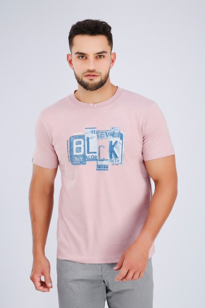 Polo Estampado Block Palo Rosa