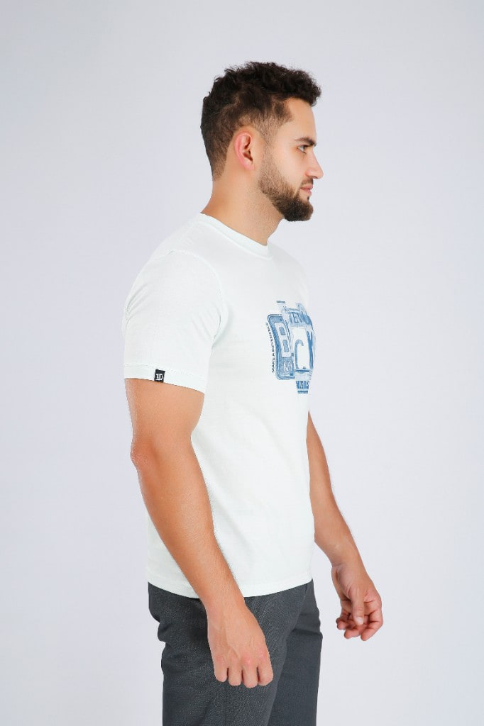Polo Estampado Block Verde Agua
