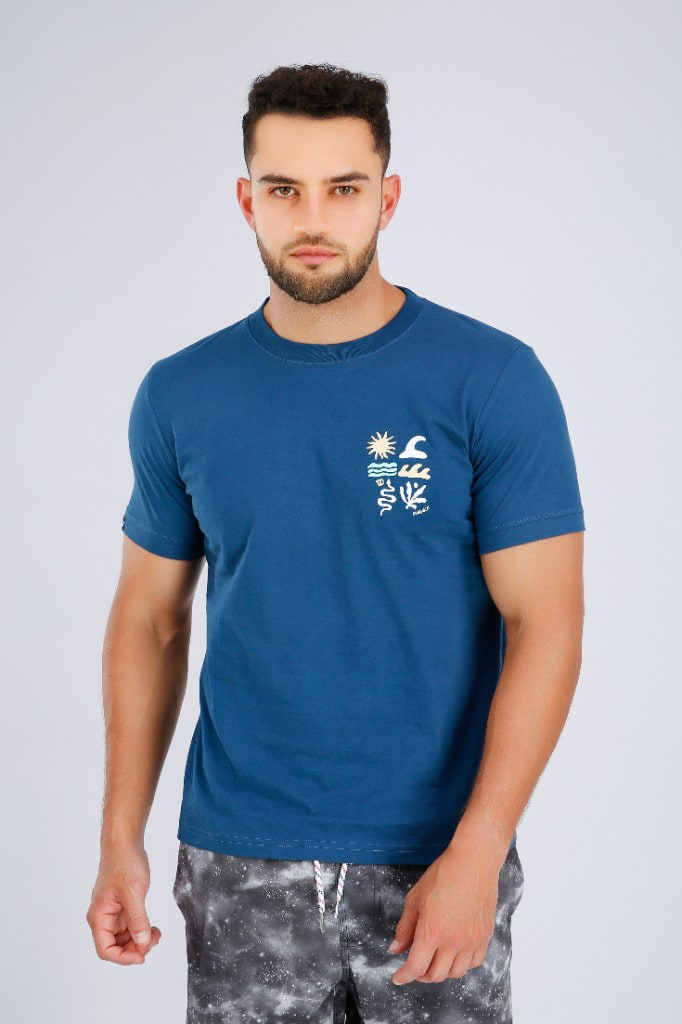 Polo Estampado Summer Cobalto