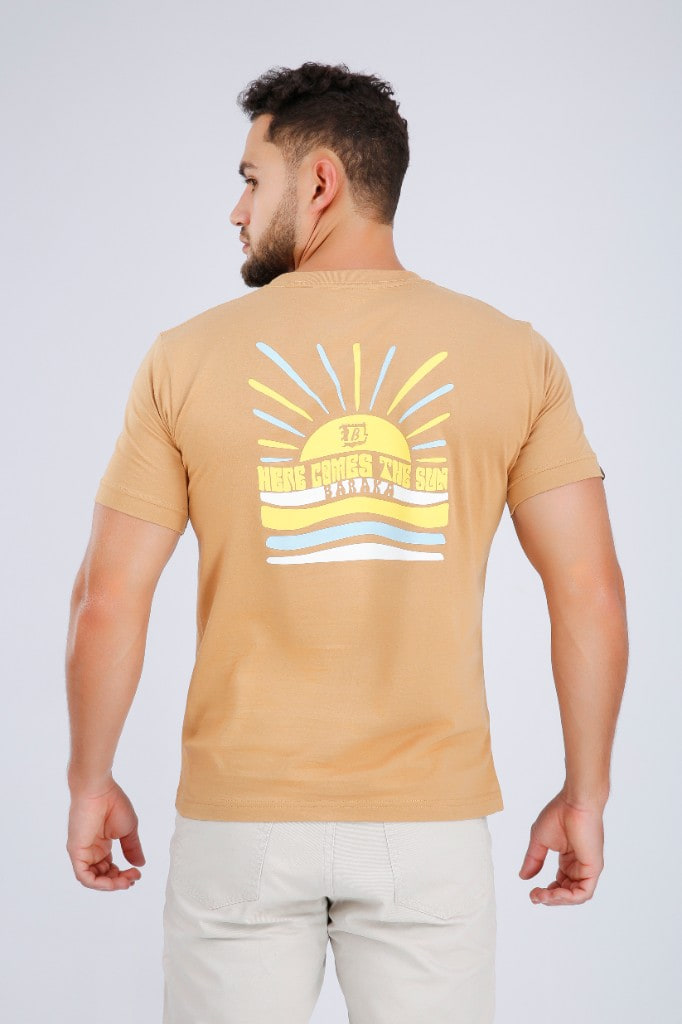 Polo Estampado Sunny Day Camel