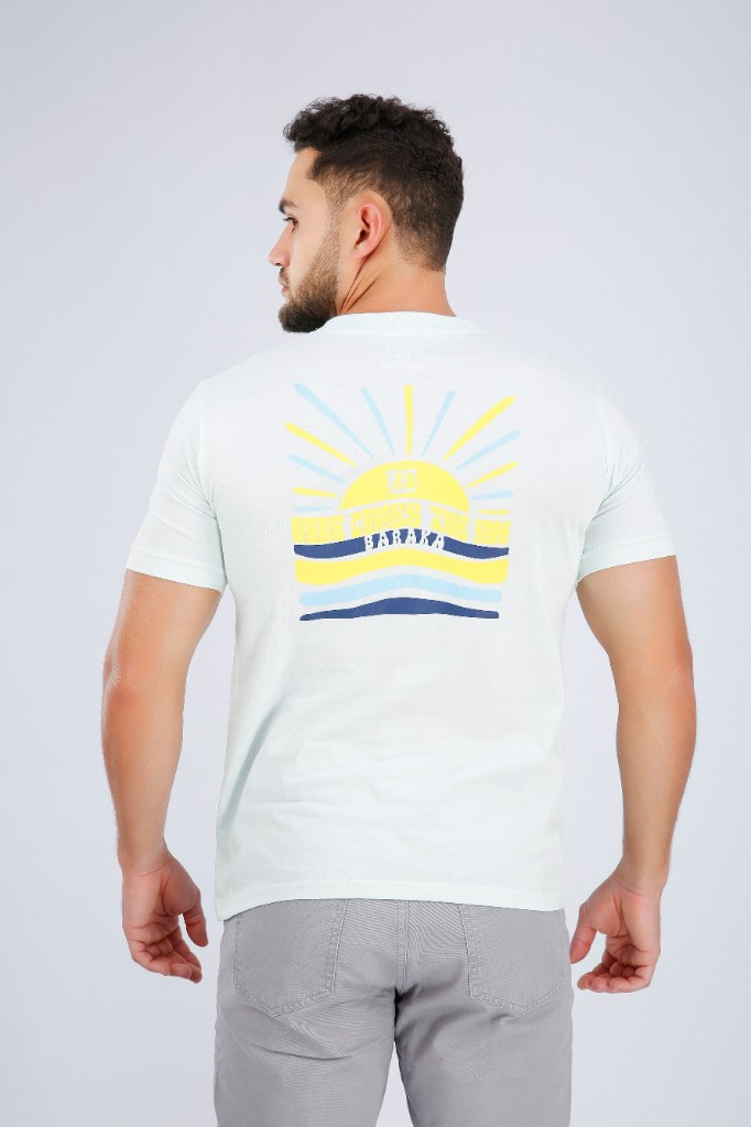 Polo Estampado Sunny Day Verde Agua
