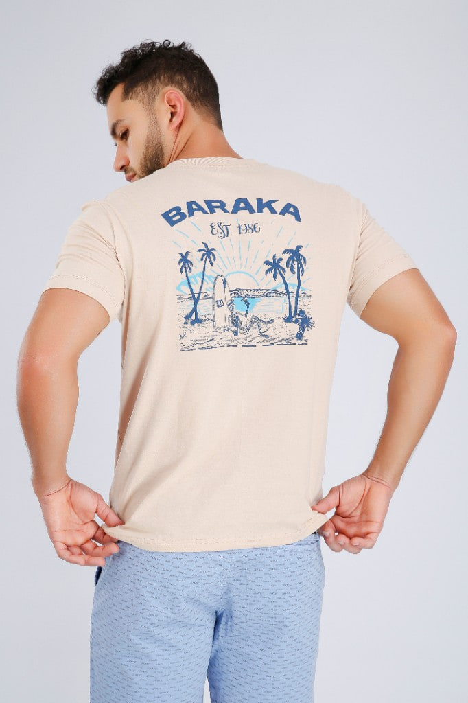 Polo Estampado Surf Beige