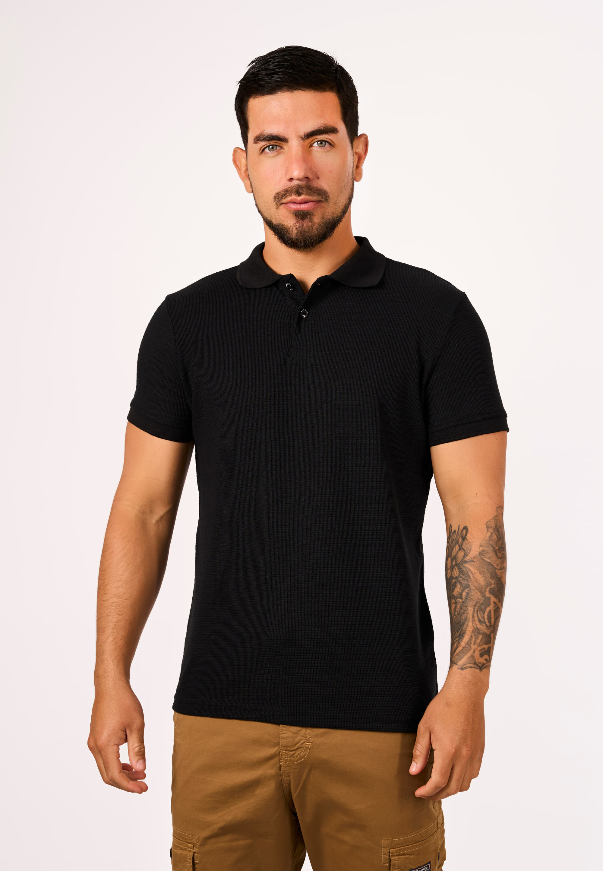 Polo Camisero Wafer Negro