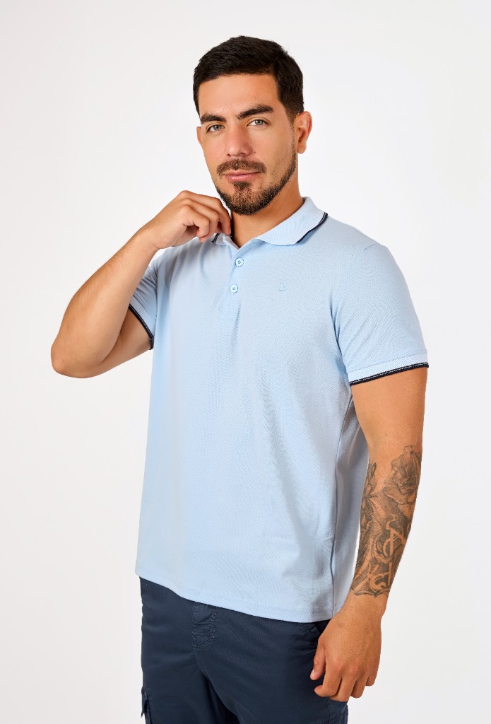 Miniatura 3 del producto Polo Camisero Piqué Celeste