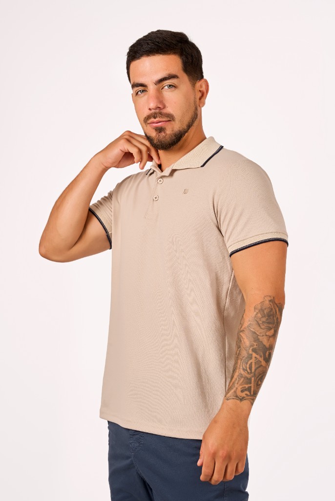 Miniatura 2 del producto Polo Camisero Piqué Beige