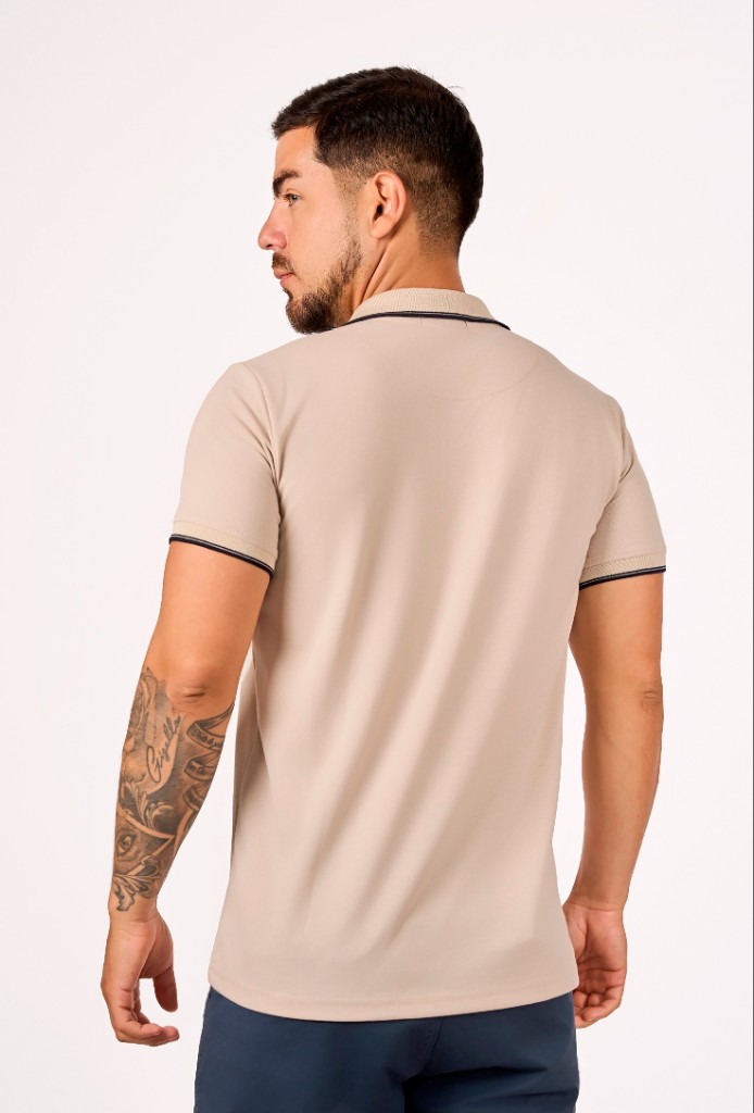 Miniatura 3 del producto Polo Camisero Piqué Beige