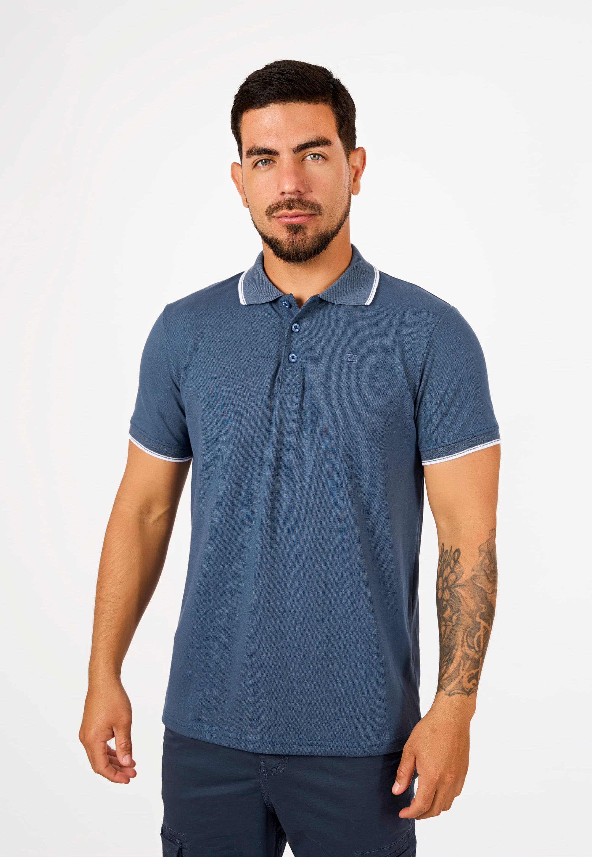 Polo Camisero Piqué Acero