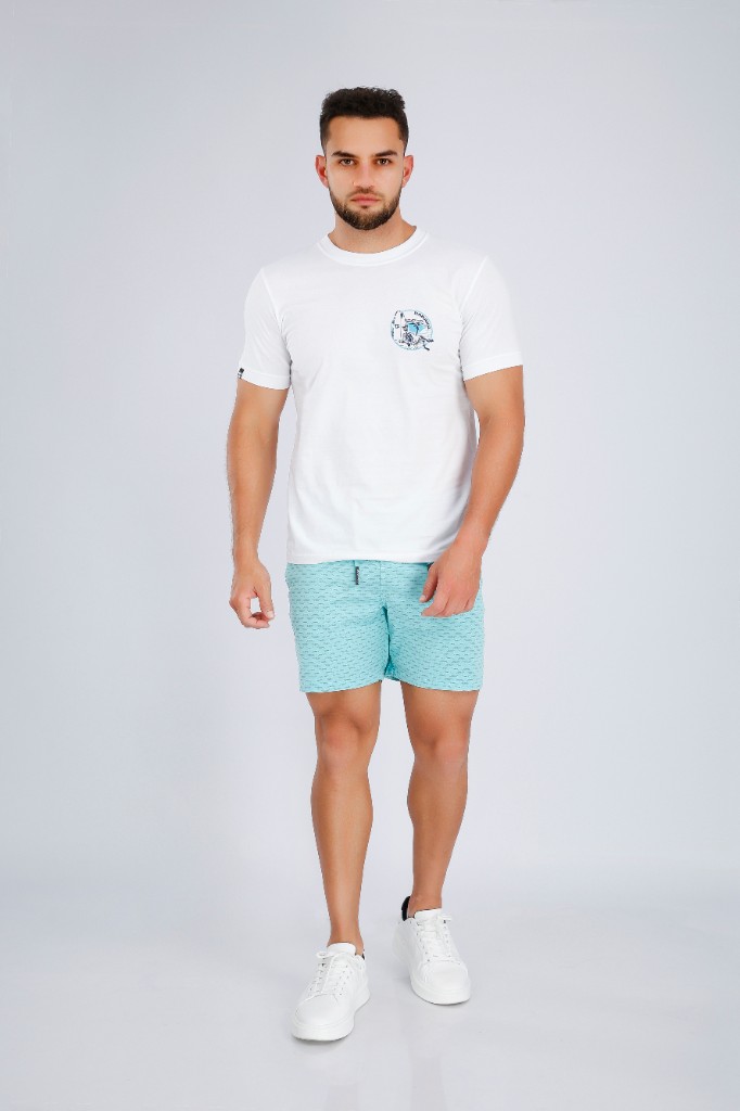 Short Corto Tribal Turquesa